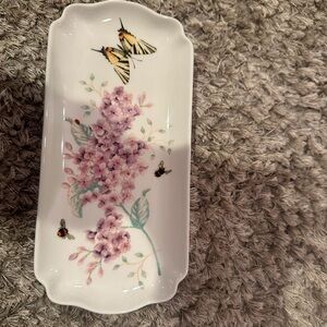 Lenox White and Purple Floral Decor Accent